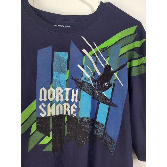 CRAZY SHIRTS Mens SZ XL NORTH SHORE Graphic T Shirt Navy Surf Beach Hawaii - Picture 3 of 9